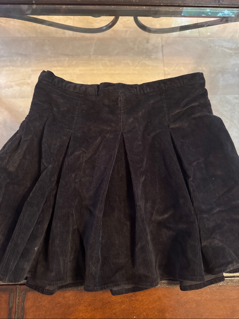 SO Black Corduroy Circle Skirt - Flared Women's Skater